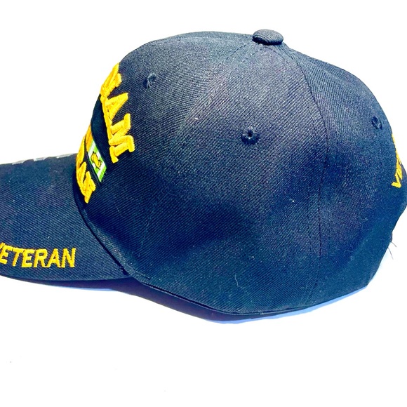 Black Vietnam Veteran Deluxe Low Profile Baseball Hat Cap Adjustable One Size - Picture 4 of 7